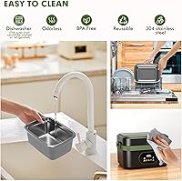 Vista 9 de Cordless Electric Lunch Box XL 6.3-Cup, 60W Fast Heating Portable Food Warmer with Scheduled Heating, Removable Divider, Large Capacity Heated Lunch