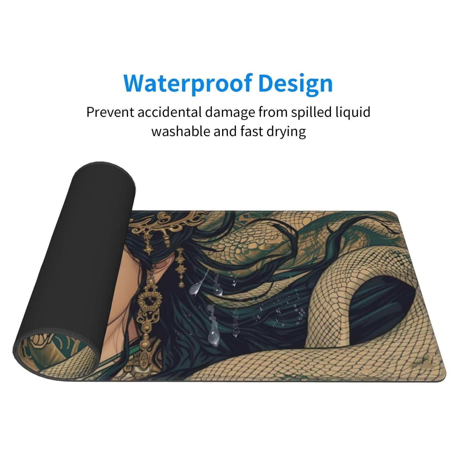 Tappetino Mouse, Tappetino Mouse Gaming Grande XXL 1500x800x3mm Tappetino Scrivania Mouse Pad, Base in Gomma Antiscivolo, Bordi Cuciti,Lavabile, Mousepad per Ufficio e Gaming (Du Meisha) R-148
