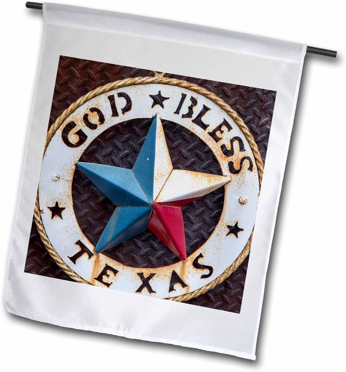 3dRose fl_190191_2 "Lone Star of Texas Emblem, Austin, Texas, USA Garden Flag, 18 x 27