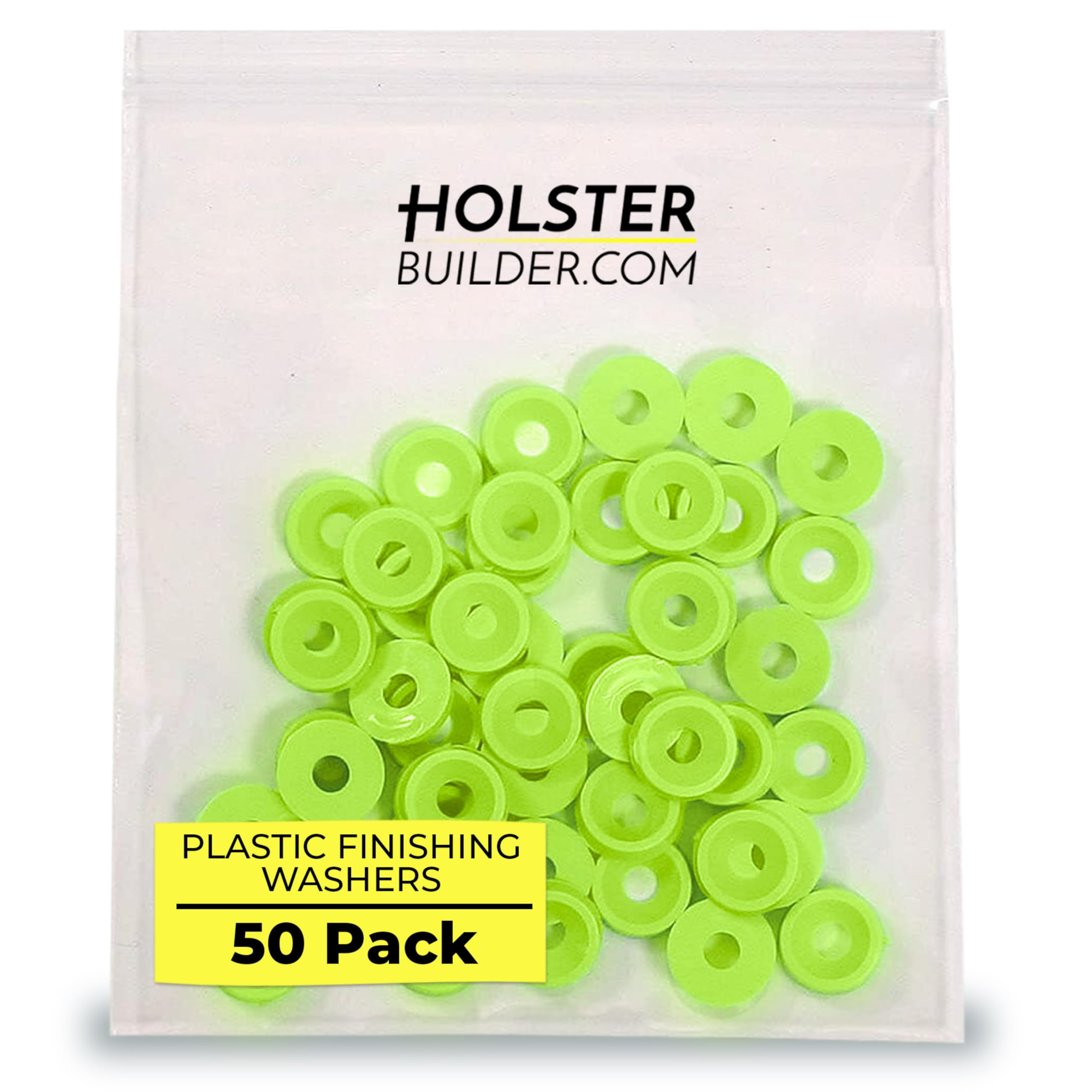 Holsterbuilder Plastic Finishing Washers - Elevate Projects - Protect Surfaces - Secure Fasteners | 50 Packs