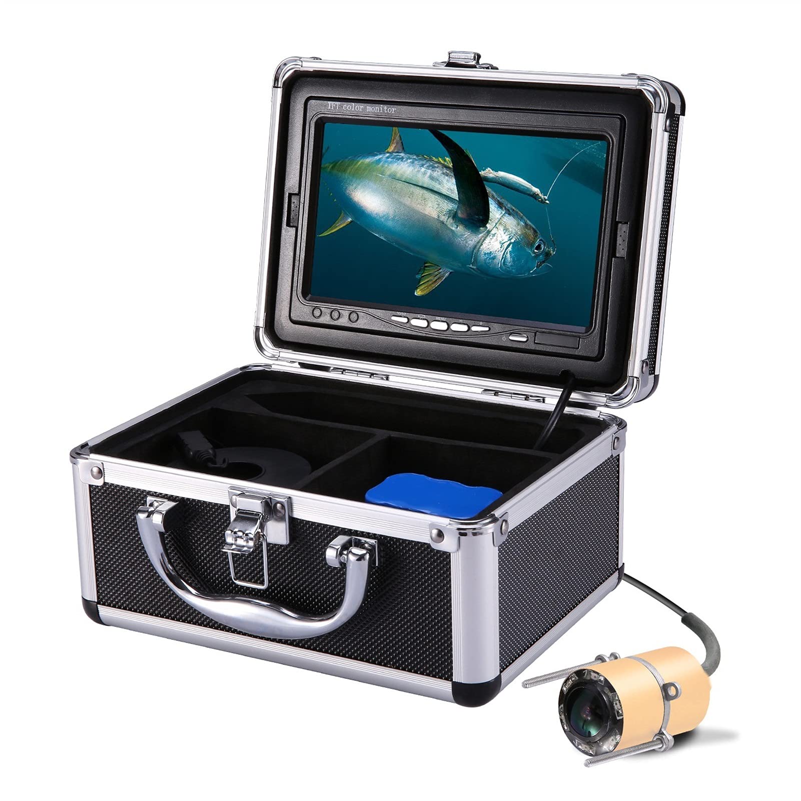 Podwodna kamera wędkarska, Wideo Fish Fisher 7 cal LCD Monitor Kamera Zestaw do zimowej podwodnej wędkowania podwodnego podświetlenia Chłopiec/Męski prezent