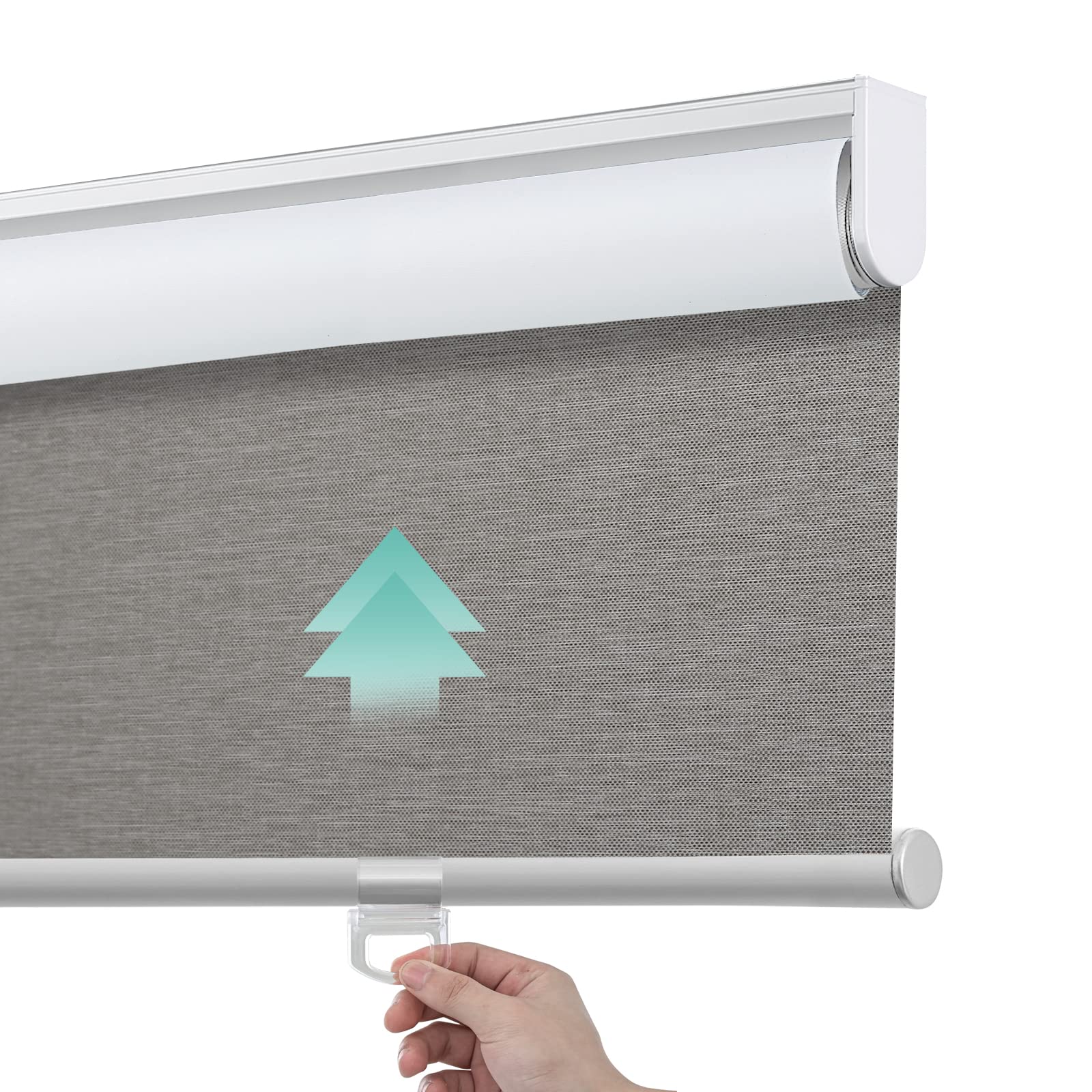 Tonature Custom Size 100% Blackout Roller Shades with Textured Pattern Cordless Window Blinds UV Protection Thermal Insulated Roller Window Shades for