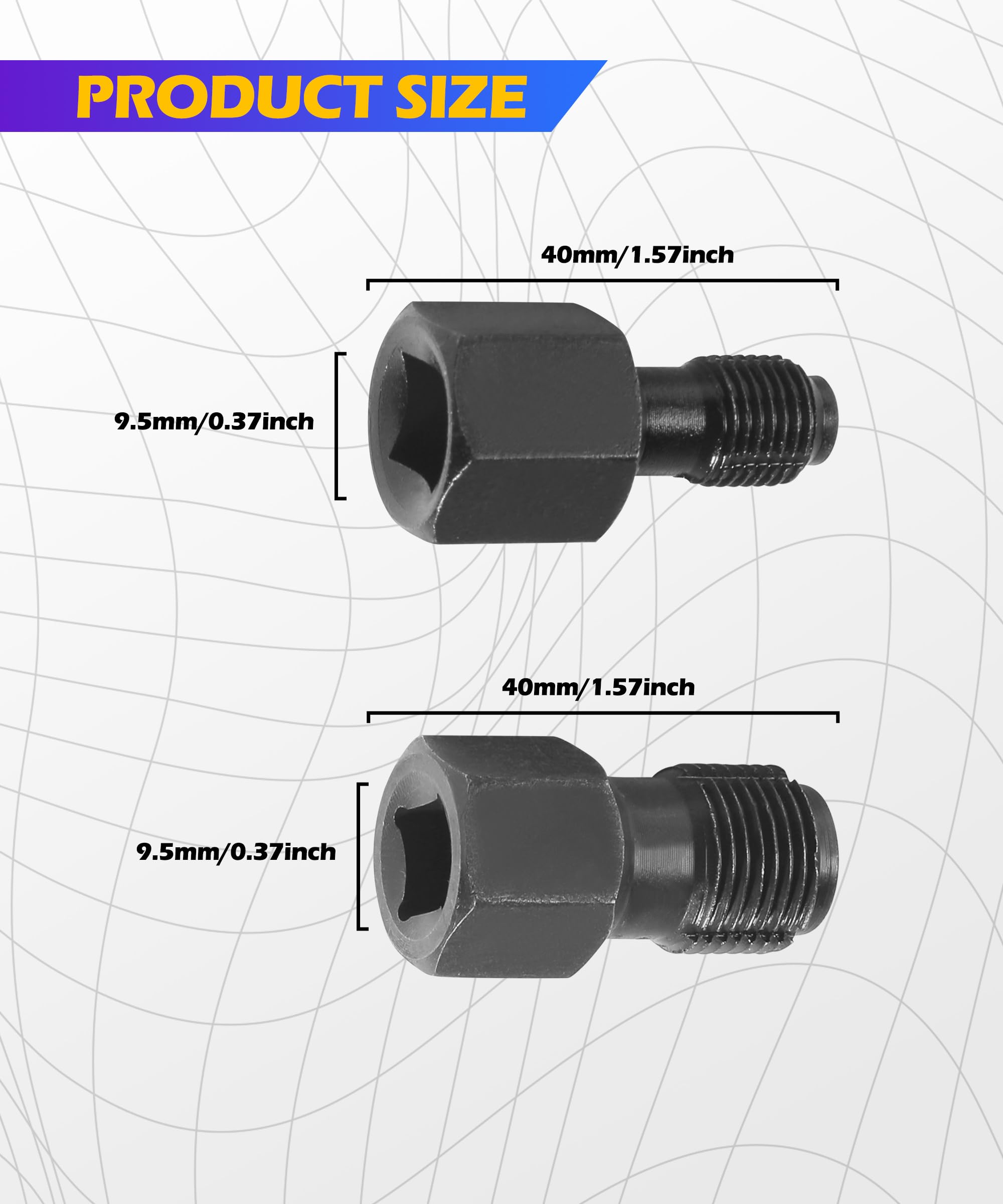 SCUARI Automotive Oxygen Sensor Thread Tracer,Car Accessories,O2 Sensor Thread Chaser,M18 x 1.5mm and M12 x 1.25mm Thread Chasers with 3/8” Drive,Suitable for Clean and Repair Damaged Threads