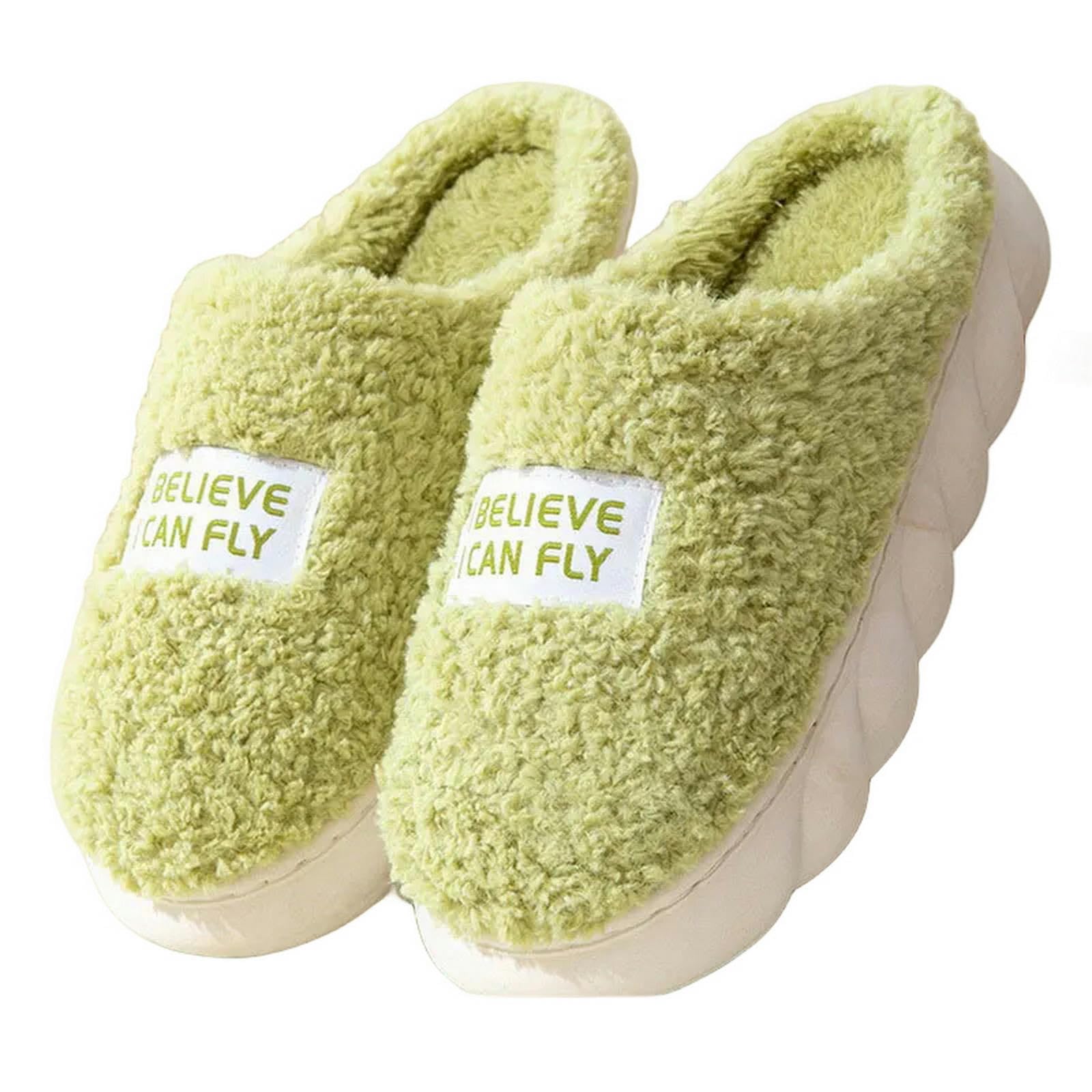 MdybF Pantofole Donna Invernali Suola Spessa Casa Indoor Esterno Ragazzo Ragazze Scivoli Inverno Casa Calda Pantofole Fluffy Tacchi Alti Pelliccia Scarpe Di Cotone Delle Donne Coppie