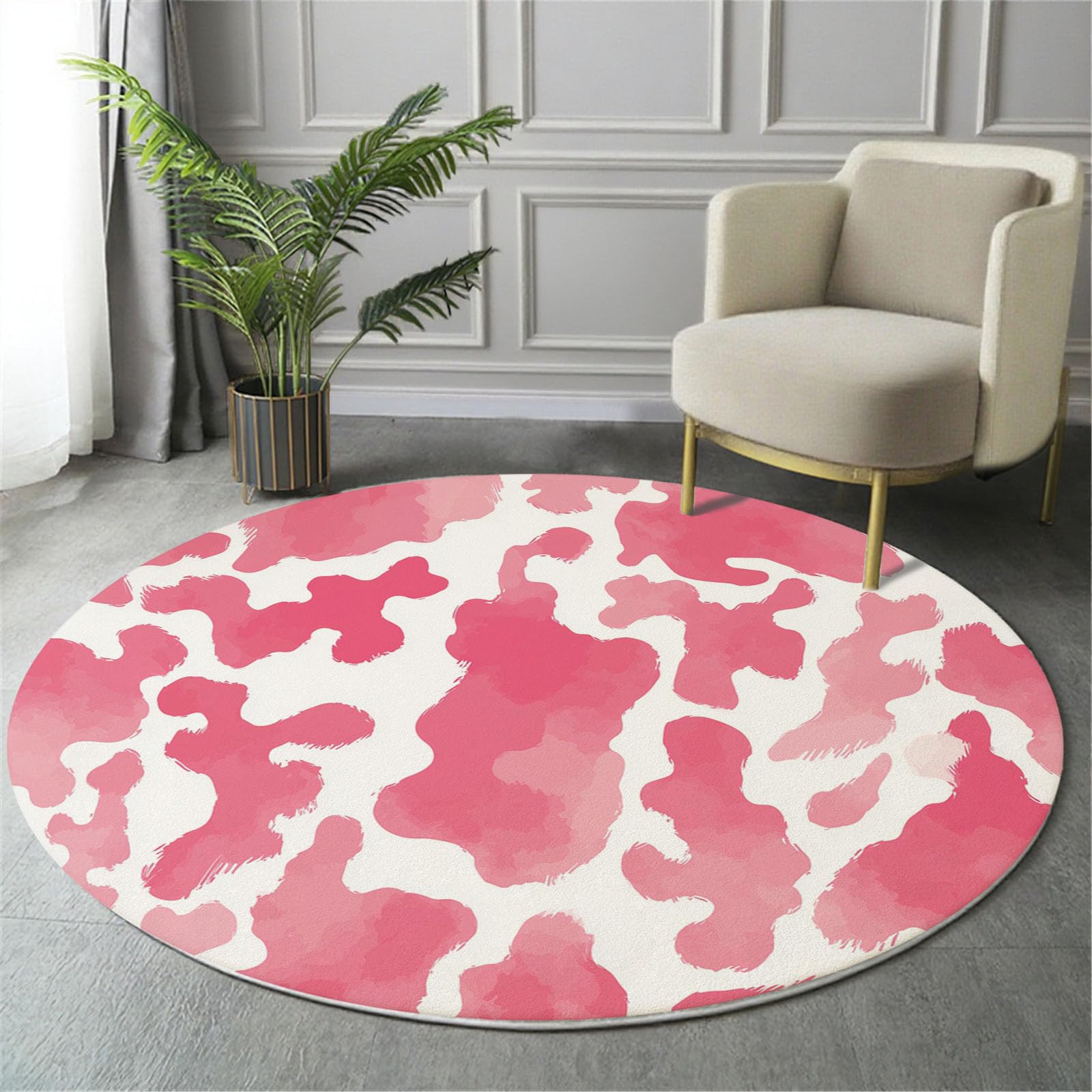 Tapis rond 200cm rose doux pour sécuriser votre sol avec élégance