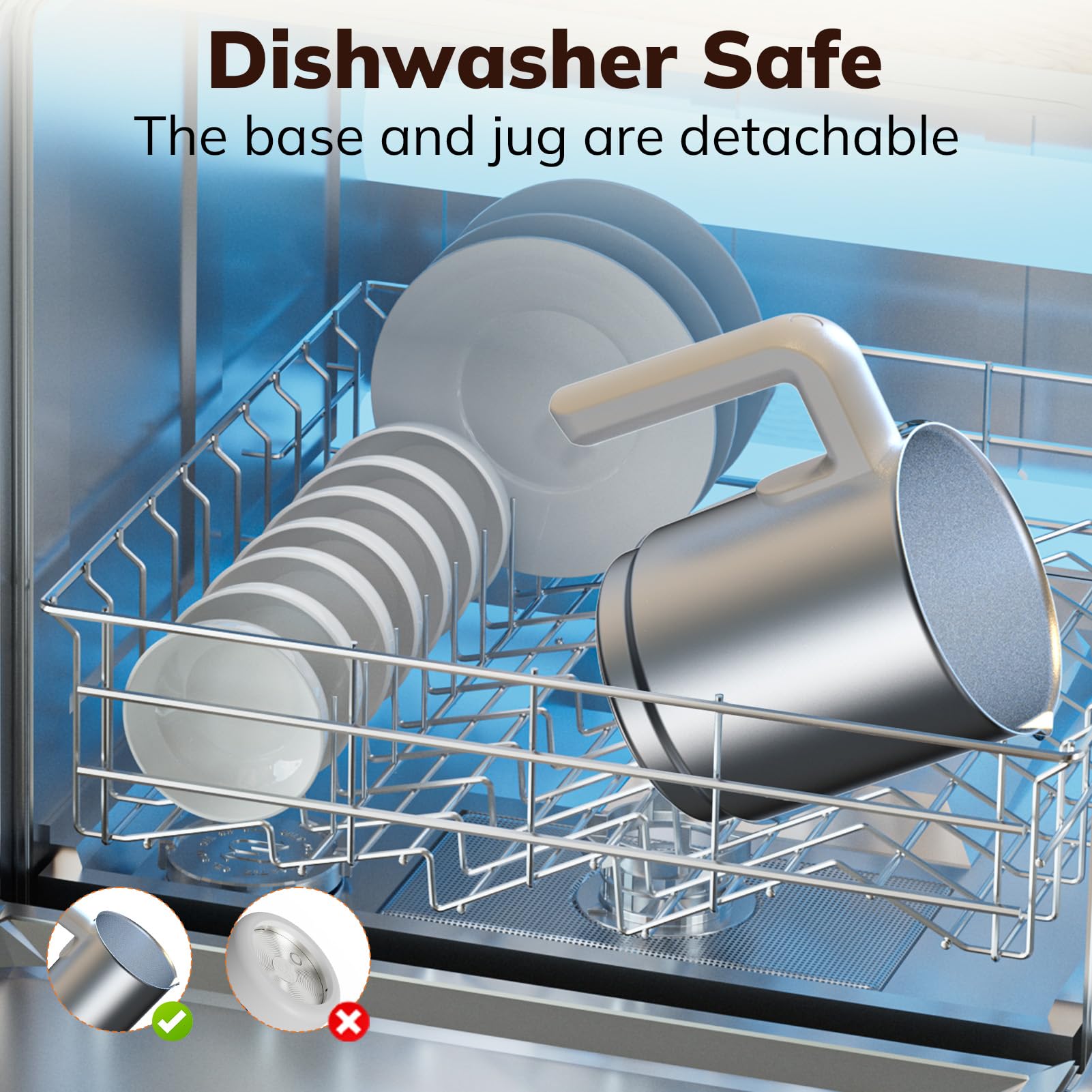 Amazon.com: Large Electric Milk Frother and Steamer, 16.9oz/500ml