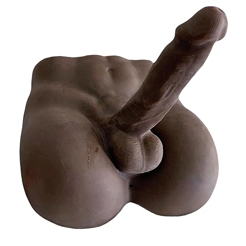 ๏ปฟRealistic Male Torso Sex Doll for Women & Couples - Lifelike Design with Flexible Dildo Huge Cock, Black 2-in-1 Masturbation Adult Toy for Women & Gay Couples 6.8LB