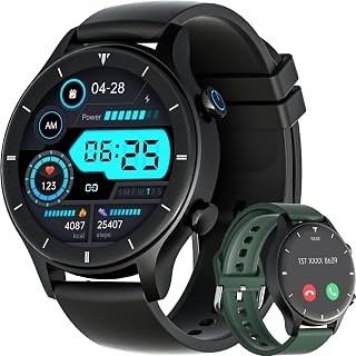 G-TiDE Smart Watch, Answer/Make Call, 10-Day Battery Life Smartwatch, VC52 Heart Rate Temperature Blood Oxygen Monitor, Bluetooth5.2, IP68 Waterproof, 100+ Sports Modes, Android/iOS, Black
