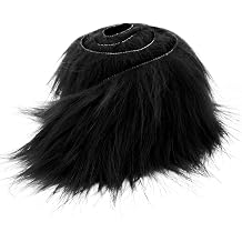 Faux Fur Strips Fabric for Therian Mask 2x70 inch Black