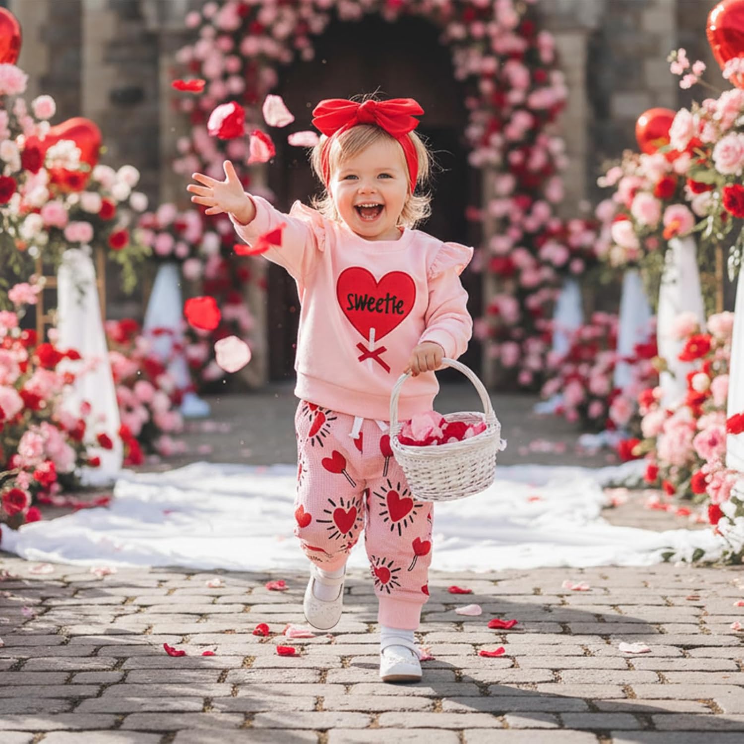 FYBITBO Toddler Baby Girl Easter Outfit Bunny Carrot Print Long Sleeve Ruffle Sweatshirt Pants Set 2Pcs Infant Spring Clothes - Image 3