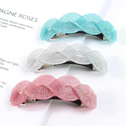 Miniatura 100 de Pasadores para el cabello – Pasador francés para mujeres de cabello grueso – 3 piezas de clip de agarre fuerte grande para mujer – Clip decorativo