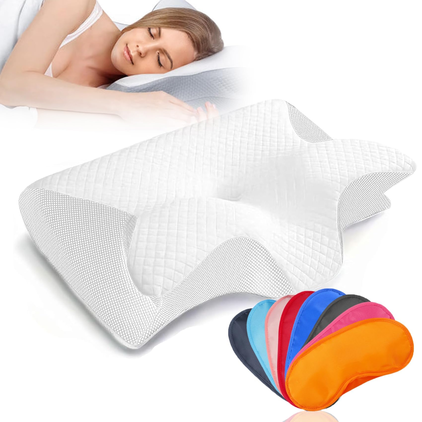 OALYGEI Nuviya Papillon 3.0 Oreiller,Nuviya Oreiller Anti Ronflement Ergonomique Cervical MéMoire De Forme OrthopéDique,Coussin De Sommeil CôTé (Bleu*2 OALYGEI Nuviya Papillon 3.0 Oreiller,Nuviya Oreiller Anti Ronflement Ergonomique Cervical MéMoire De Forme OrthopéDique,Coussin De Sommeil CôTé (Bleu*2