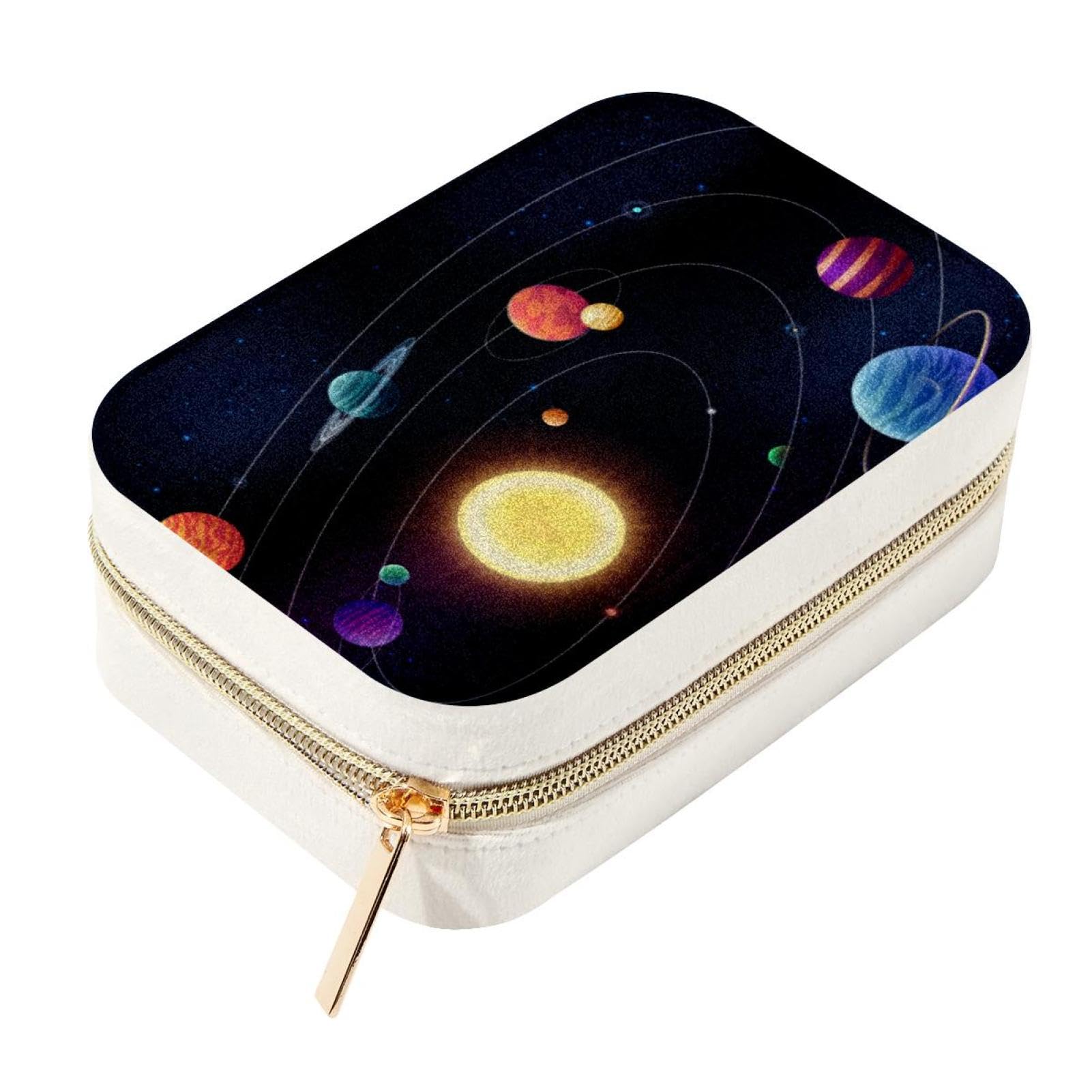 Boîte à bijoux de voyage velours cosmique pour organiser vos bagues lors de vos week-ends