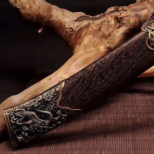 Miniatura 7 de OYZ Espada Katana, Espada Samurai Japonesa, Katana de acero de alto carbono 1095, hecho a mano, espada china de acero plegado