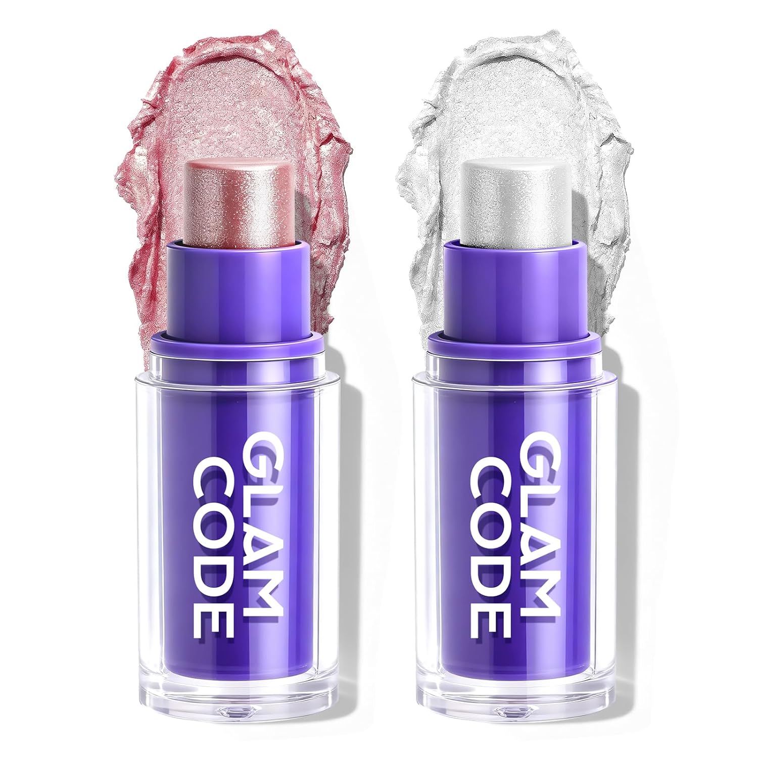 Glam Code Highlighter Makeup stick, Cream Highlighter Makeup for Face + Body, Radiant & Shimmer Glow, Face Illuminator Highlight Contouring Stick, Buildable, Blendable, Vegan Formula for All Skin Type