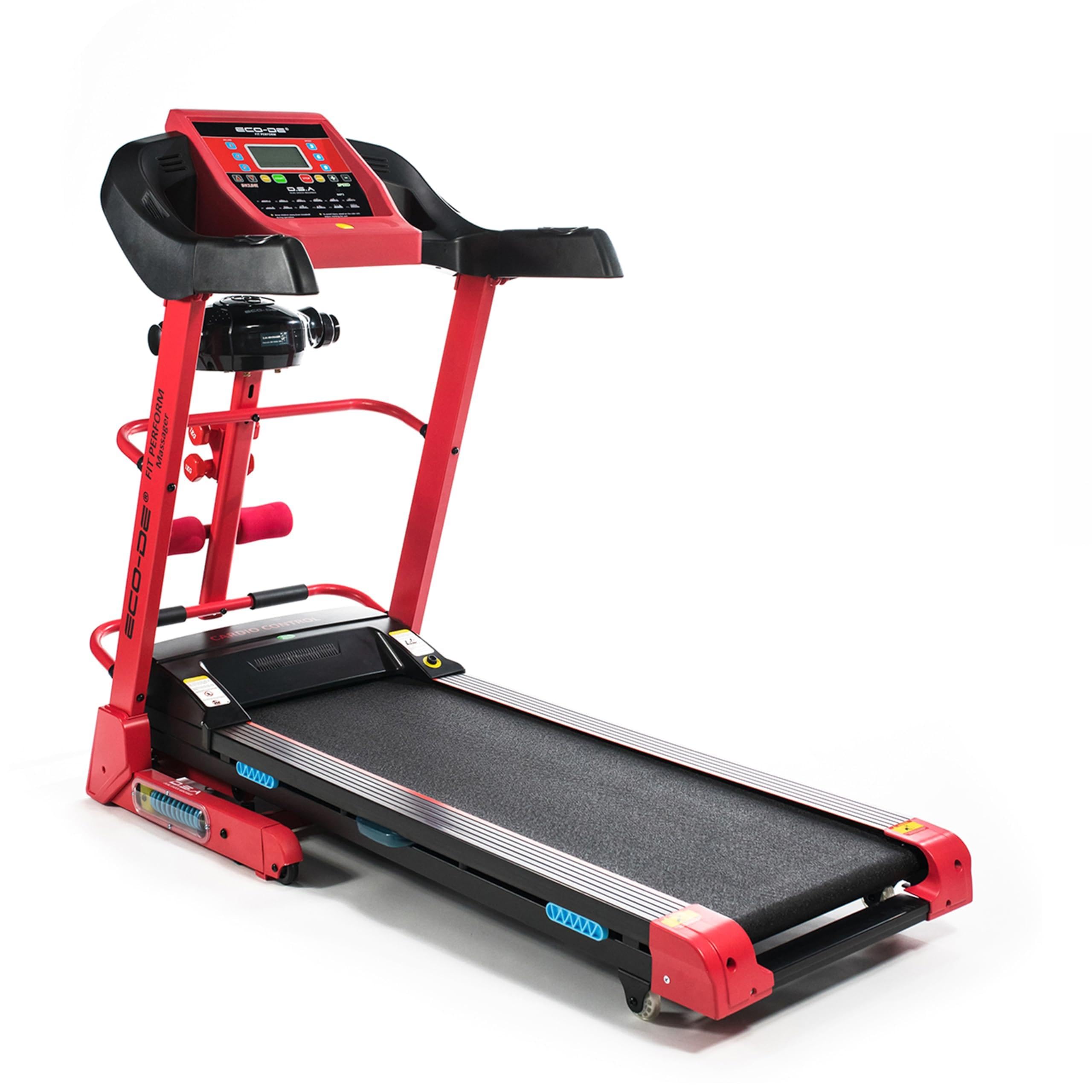 ECODE® Cinta de Correr Plegable con DSA Double Shock Absorber y Inclinación - Maquina de Correr Andar Bluetooth y Pantalla LCD- Cintas de Caminar 12 Programas (Masajeador Opcional) (con Masajeador)