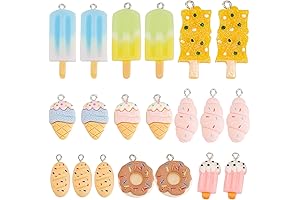 SUNNYCLUE 36 Pcs 9 Styles Sweet Resin Charms Dessert Charms Bulk