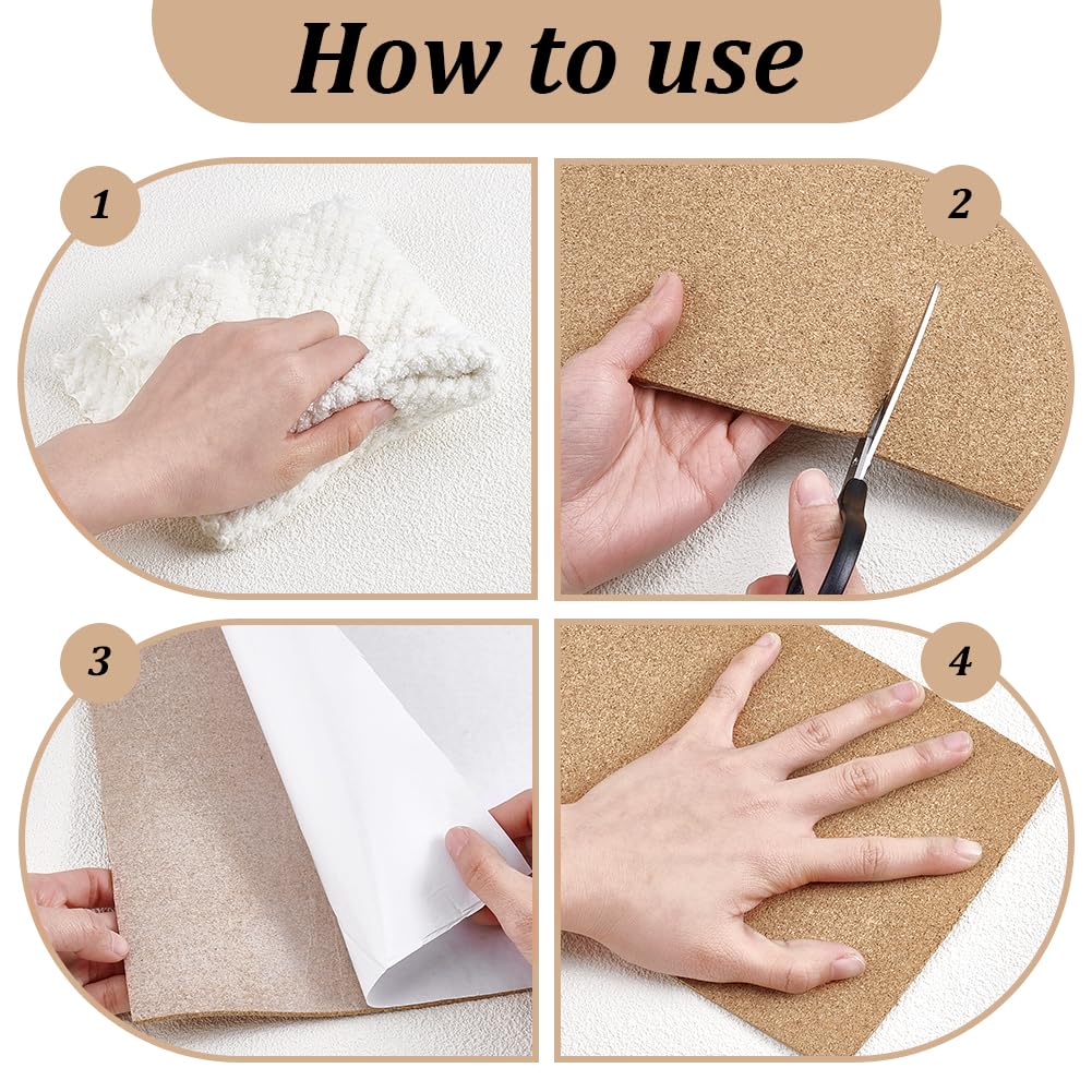 PH PandaHall Rotolo di Sughero Adesivo 3mm 240x30cm Piastrelle Bacheca per Casa Ufficio