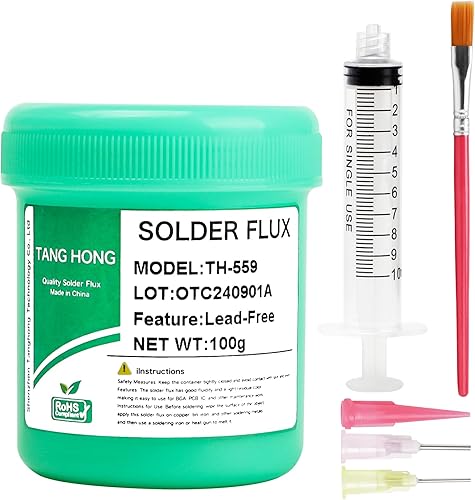 Flujo de soldadura TH-559, pasta de fundente de colofonia sin limpieza, flujo de soldadura sin plomo, 3.53 oz/botella, para teléfono, IC, PCB, BGA,