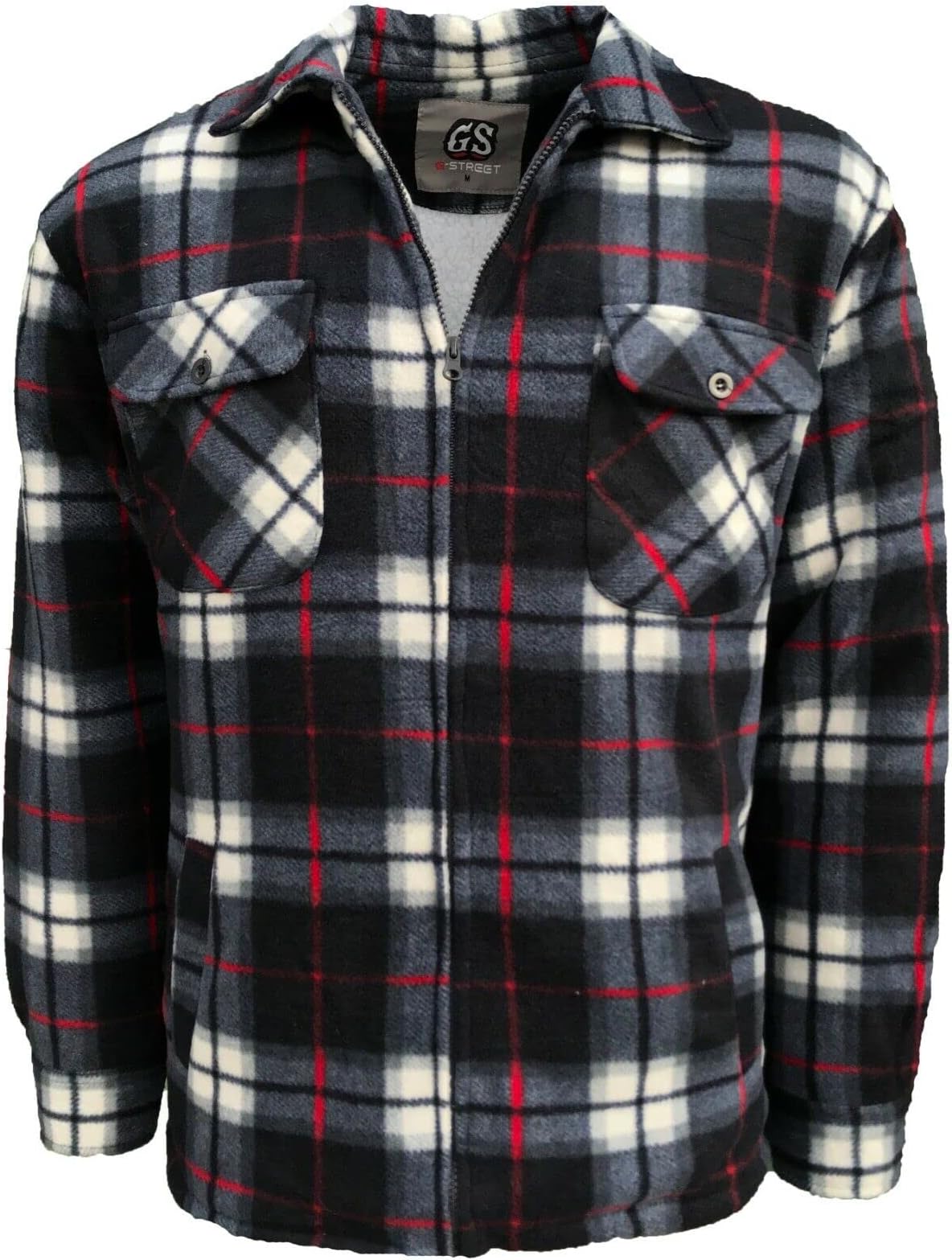 Mens Padded Shirt Fur Lined Lumberjack Hooded Fleece Lumberjacket Sherpa Anti Peel Quilted Thermal Warm Check Shirt (as8, alpha, x_l, regular, regular, Dark Navy)