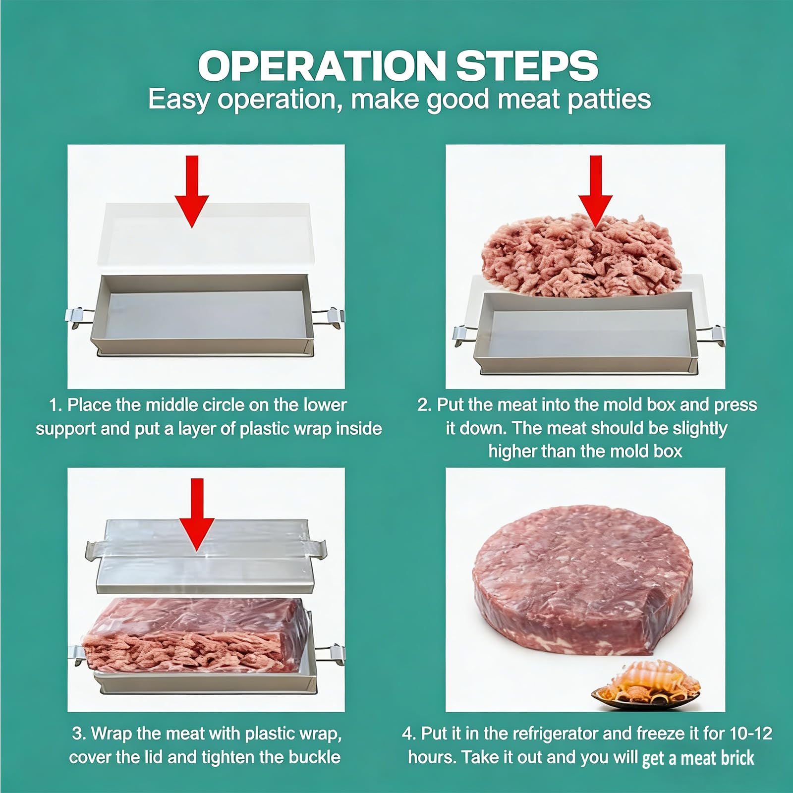 Strumento di pressatura della carne dell'acciaio inossidabile per i civili, riempiti e grigliati, materiale 2.0 spesso-201