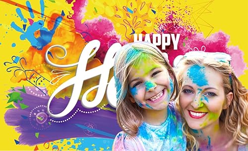 Miniatura 5 de Masxkle Happy Holi - Fondo de pared hindú para el hogar, fotografía, colorido, decoraciones de fiesta de Holi, pancarta de salpicaduras de pintura