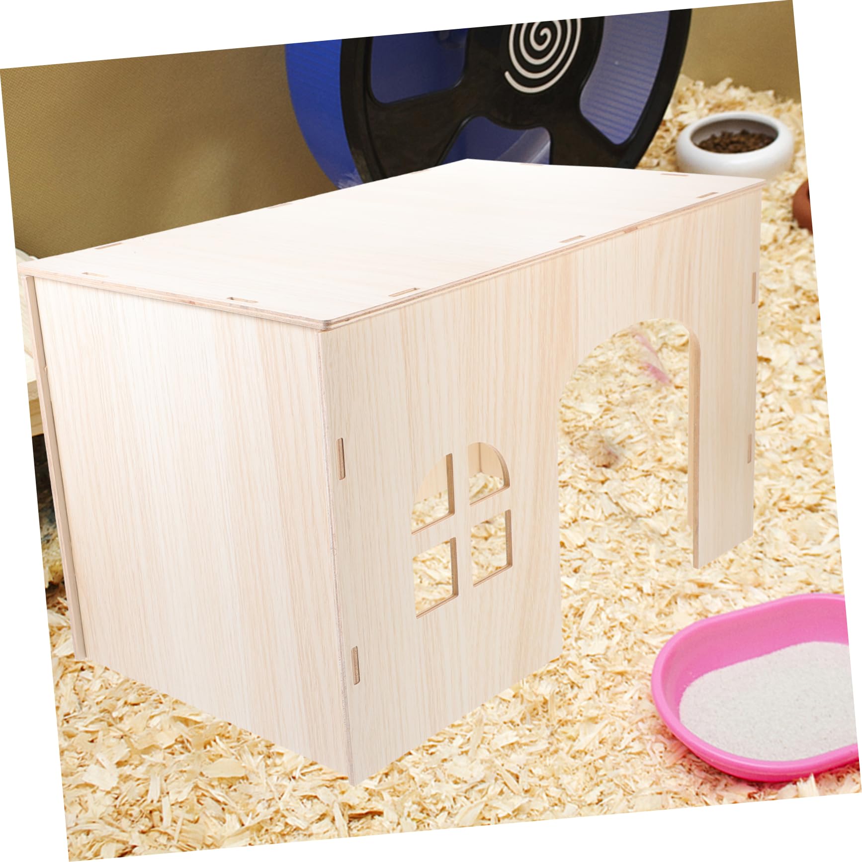 Casa de Madera Nido Cómodo Beige para Hámsters y Ardillas Refugio Seguro y Resistente para Dormir para Pequeños Roedores