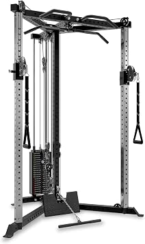 Weight Stack All-in-One Trainer [Bells of Steel] Functional Trainer, Squat Stand | Multifunctional Cable Machine for Home Gym | Smooth Aluminum Pulleys, Rack Attachment Compatible, 300lbs Capacity
