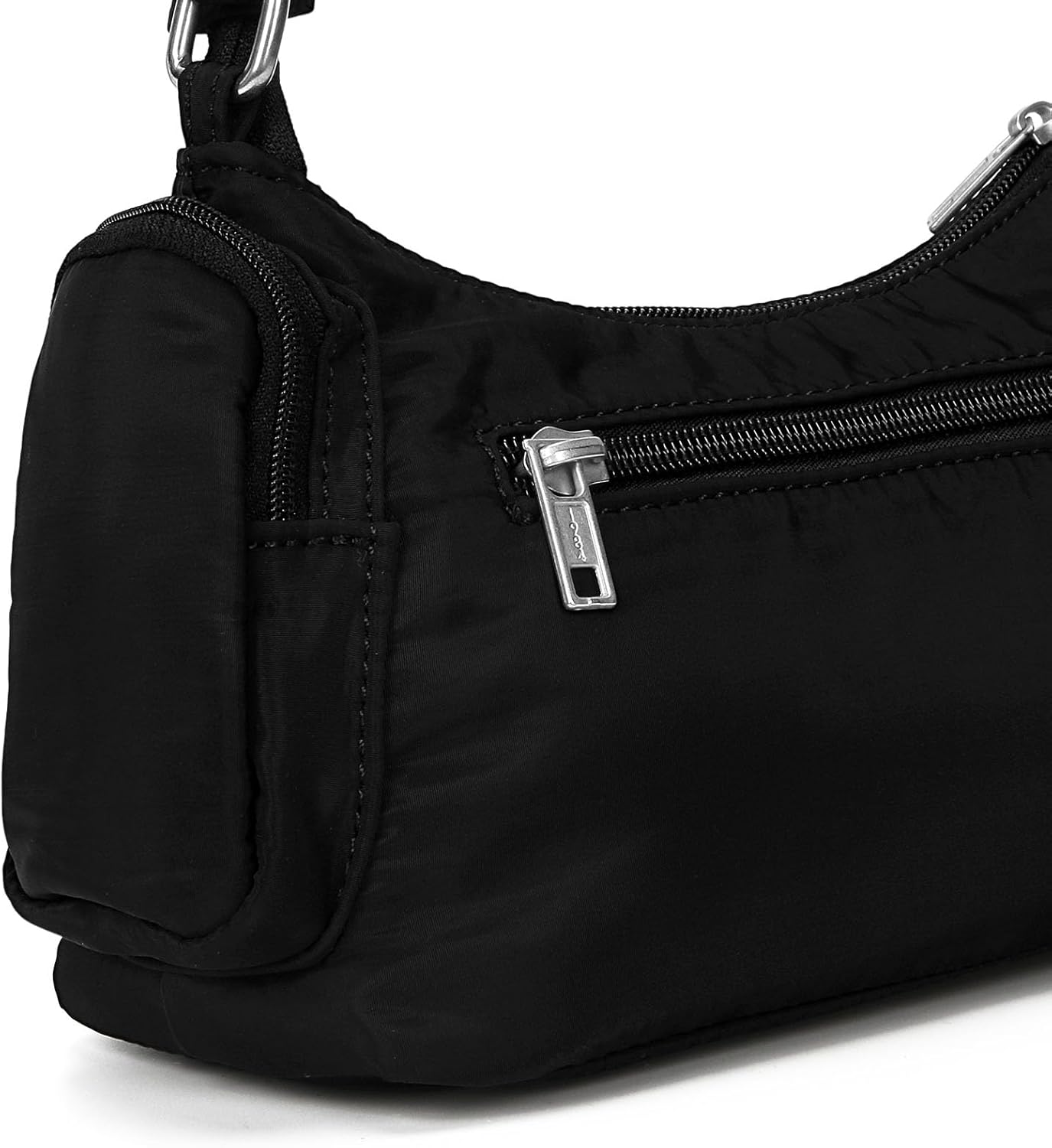 Black Shoudler Bag Nylon Brandy Shoulder Purse Multi-pocket Hobo Handbag for Women - Image 5