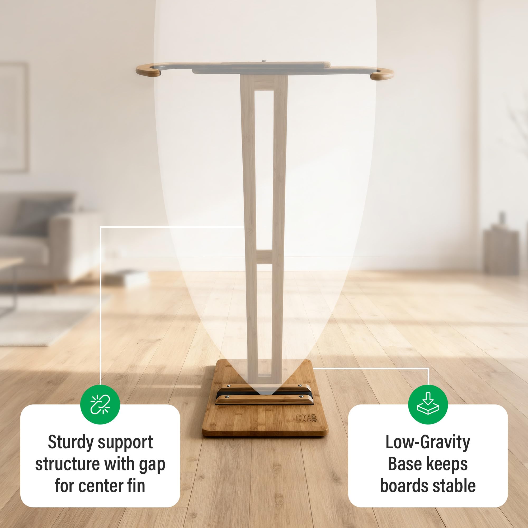 Amazon | COR Surf製バンブー素材サーフボード用スタンド - あなたの