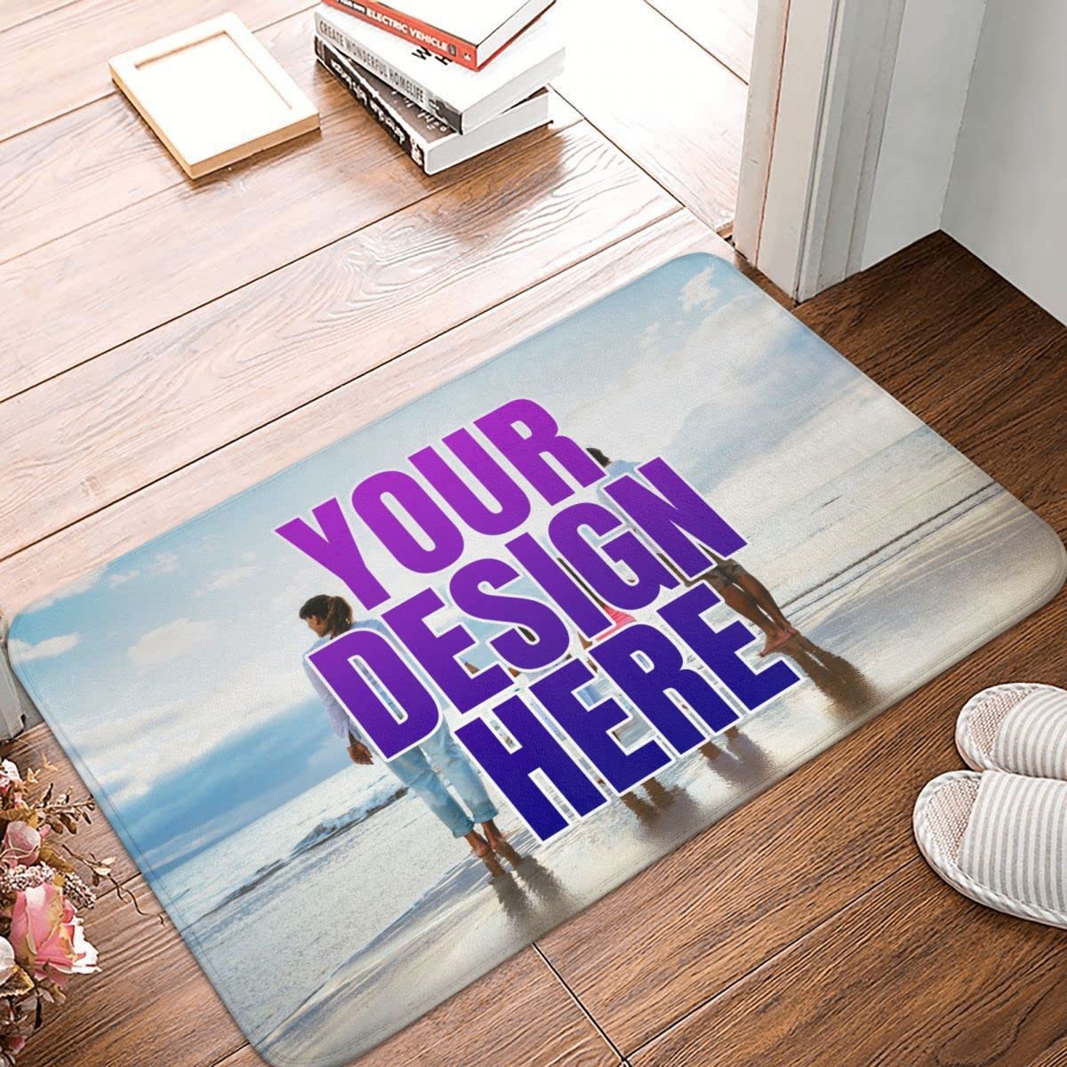 Custom Rug with Logo Personalized Photo Text Name Non-Slip Door Mat Soft Carpet for Home Decorative Customized Area