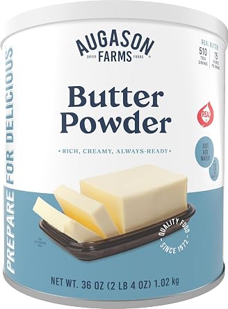 Augason Farms Butter Powder Can | Gluten Free Salted Butter for Cooking, Baking & Everyday Use, 510 Servings, 10 Year Shelf Life Emergency Food Supply