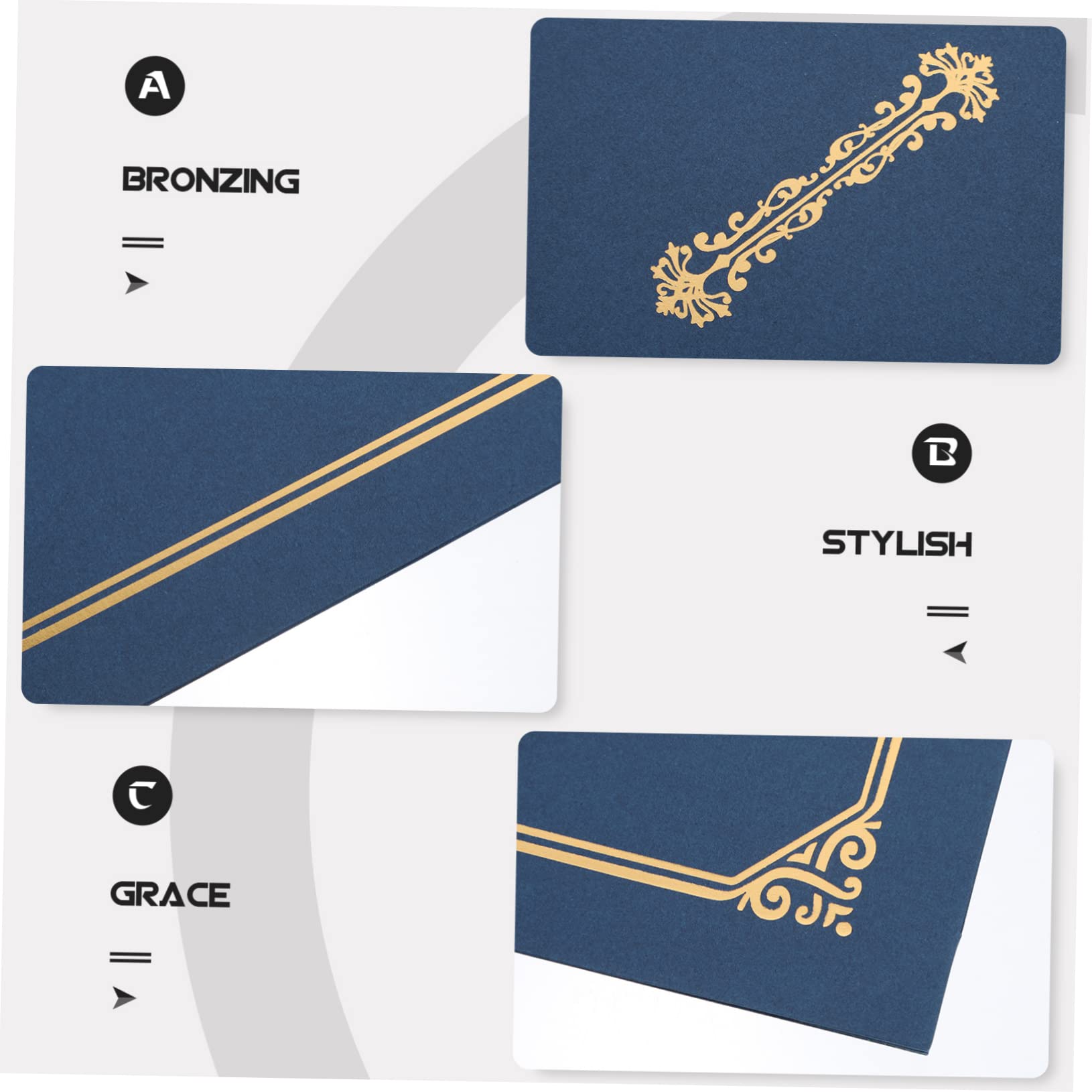 Uonlytech Copertine per Diploma e Copertina Protettiva per Documenti A4 Carta Stampa Oro 5 Pezzi, Cornice Elegante per Certificati Premi Ufficio e Casa