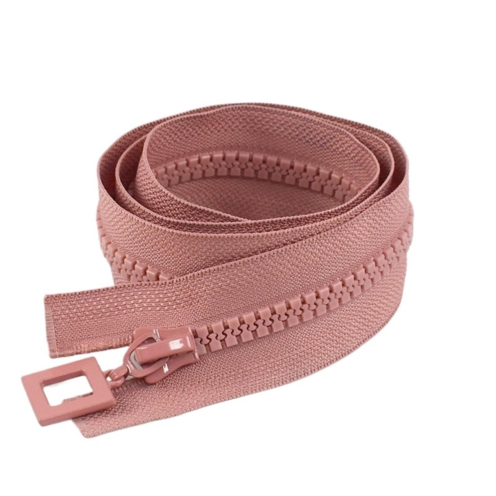Zippers Replacement, 8 Gauge Resin Open End Zipper Single Double Slider Multicolor 60-120cm(DarkPink,SINGLESLIDER-60CM-COLOR 01)