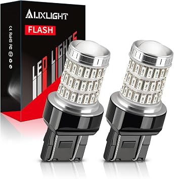 LED Strobe/Flash Brake Tail Light Bulbs 7443 7440 LED Bulb Red 320% Brighter 7441 7444 T20 992 W21W Led Bulbs for Tail Stop Brake Lights Brilliant Red, Pack of 2