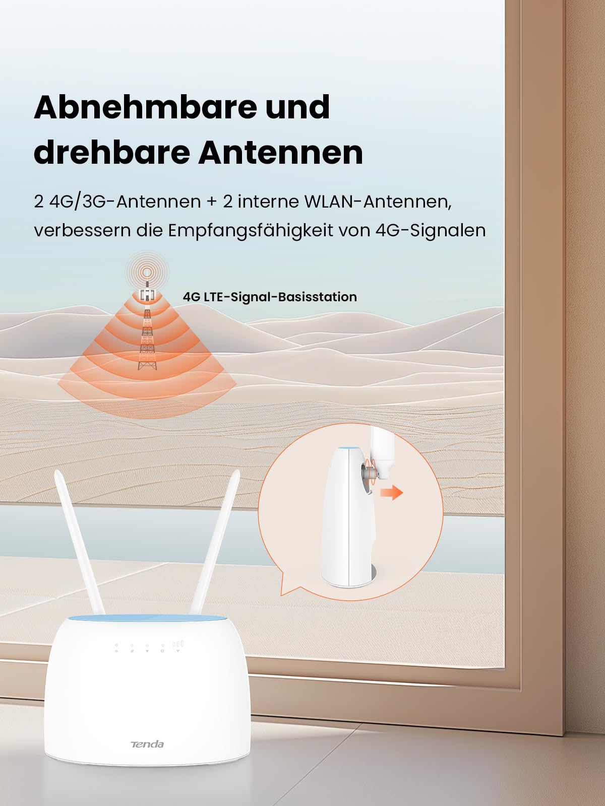 Tenda 4G09 LTE WLAN Router für SIM Karten (CAT6 AC1200 Dualband 2 – Bild 5