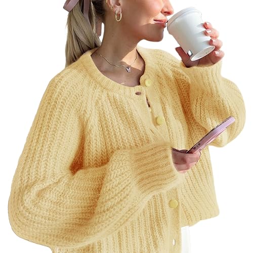 Women's Cardigan Sweaters Button Down Open Front Chunky Cardigan Long