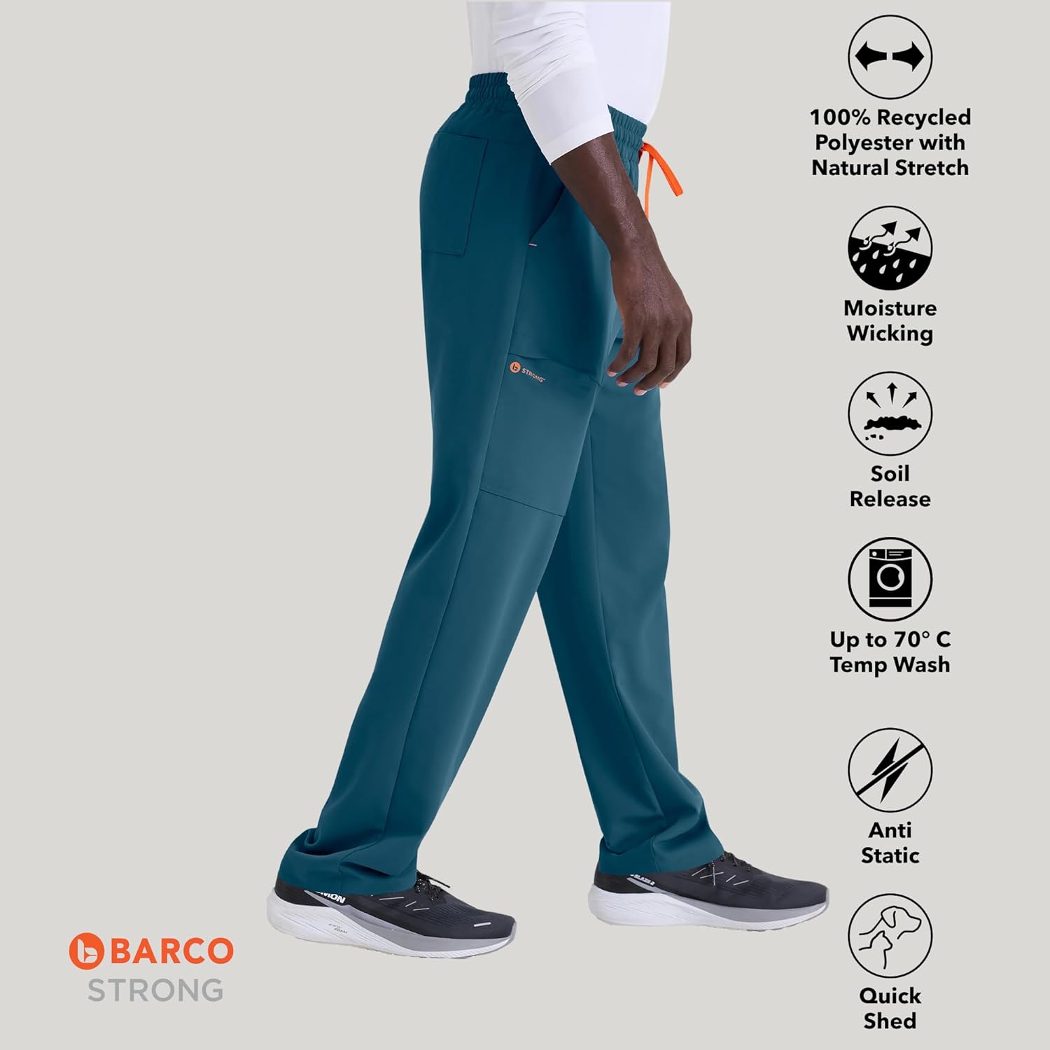 BARCO STRONG Terrence Scrub Top & Pant Set for Men – Up to 70°C Wash, Natural Stretch, Moisture Wicking, Quick-Shed - Image 3