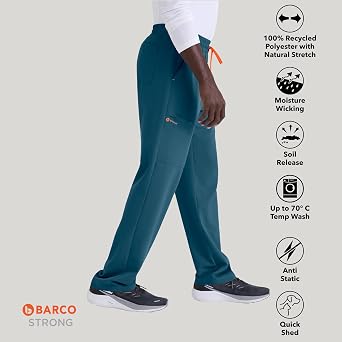 BARCO STRONG Terrence Scrub Top & Pant Set for Men Up to 70C Wash, Natural Stretch, Moisture Wicking, Quick-Shed