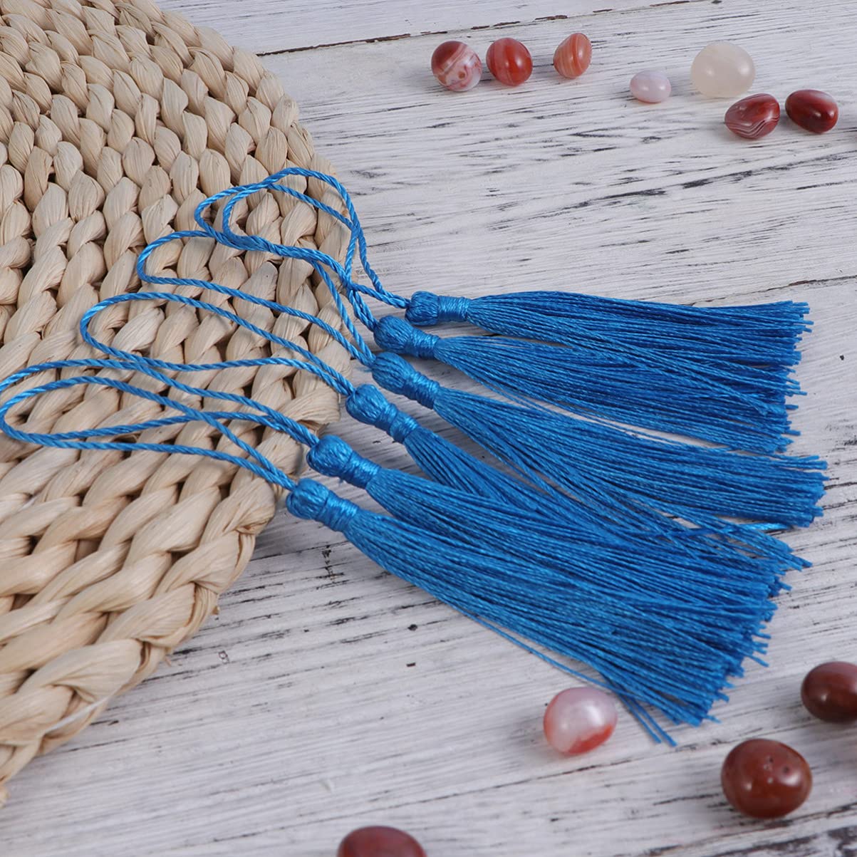 Nappe Fai Da Te in Blu (20 Pezzi) Per Orecchini Segnalibri e Decorazioni Casa Mini Nappe Morbide Artigianali Per Creazioni Di Gioielli e Portachiavi