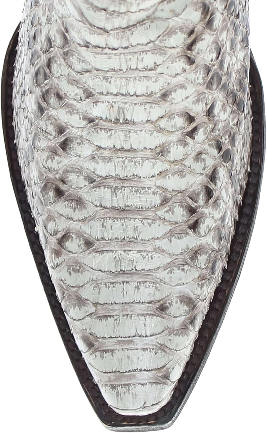 Vaccari Women's Eva Genuine Natural Python Fancy Top Embroidery & Glitter Inlay Snip Toe Cowgirl Boots