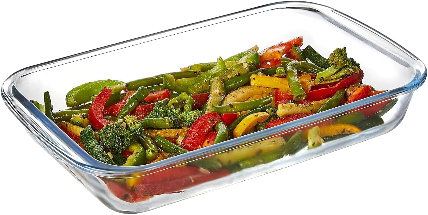 Rectangular Baking Tray For Microwave Oven | Baking Dish | Diwali Gift | Bake & Serve Dish | Bakeware | Glass Bowl For Microwave | Dishwasher Safe - 1000 ml (Pack of 1)