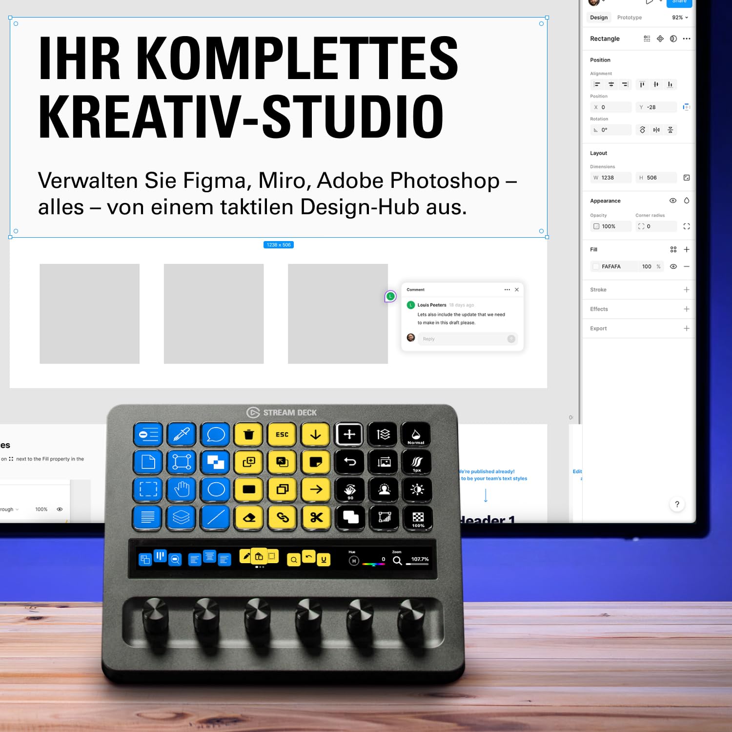 Elgato Stream Deck + XL – Anpassbarer Controller mit Makrotasten, Drehreglern und Touchstrip für professionelle Systeme und Produktionen – USB-C für PC und Mac