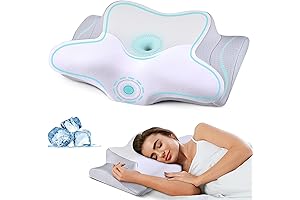 Cervical Pillow: Neck Pain Relief, Cooling Memory Foam Support