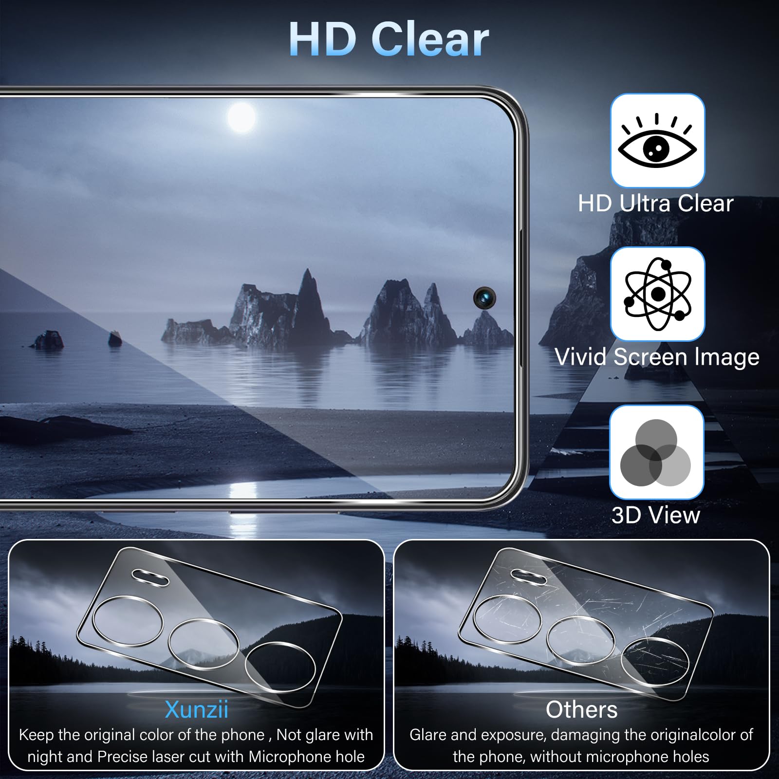 Pellicola Vetro Temperato per Realme 14X 5G [3+3 Pezzi], con HD Protezione Lente Fotocamera, [Durezza 9H Anti Graffi] 0,33mm Vetrino Protezione Schermo Pellicola Protettiva