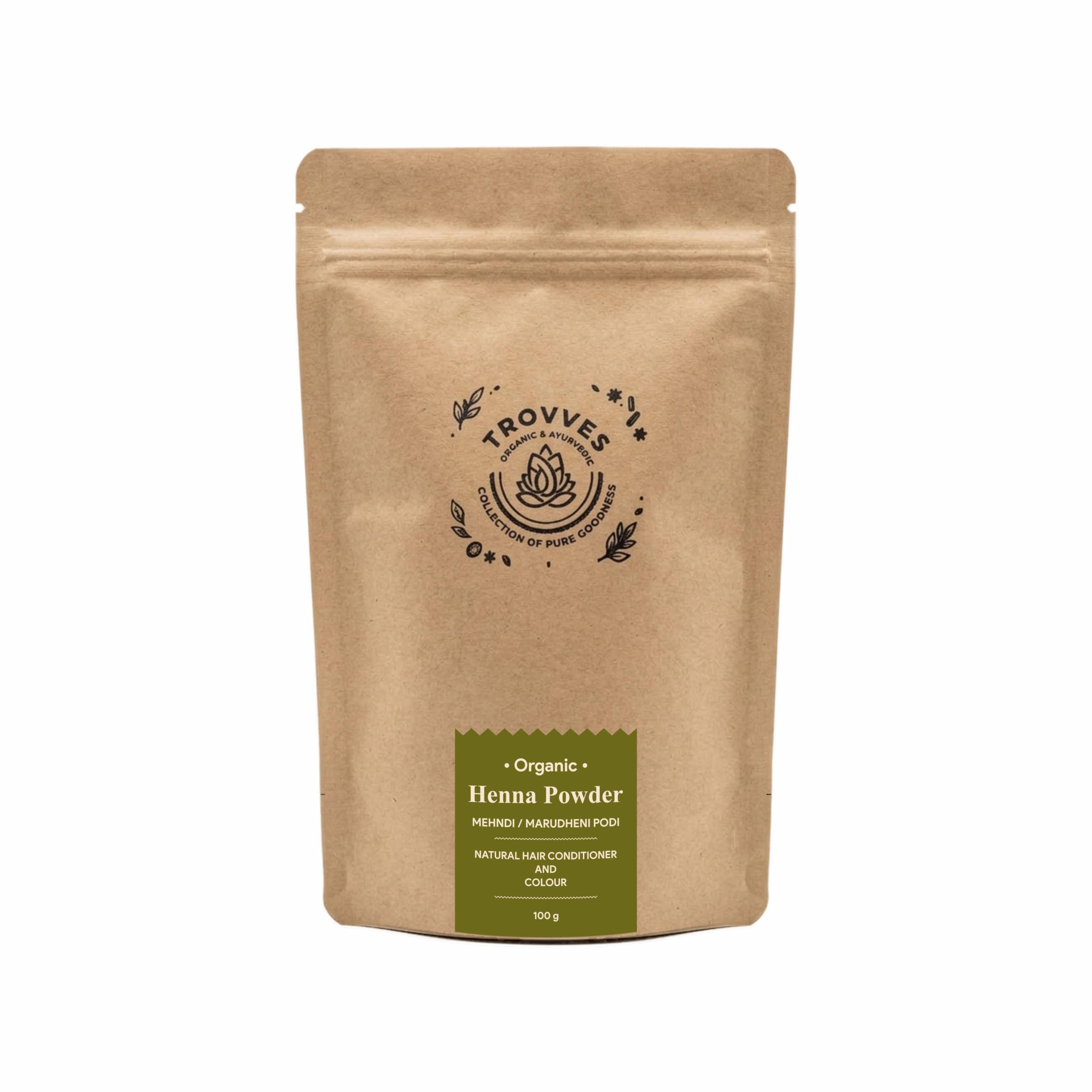Henna Powder for Hair | Herbal Mehndi | Natural Hair Color | 8-Herb Blend with Amla, Shikakai, Bhringraj, Brahmi, Neem, Rosemary & Manjistha | 100g-picture-26