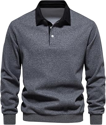 Shopyruder Autumn Clothing, Mens Long Sleeve Polo Shirt, Mens, Long Sleeve, Casual, Dress Shirt, Fashionable, Printed Shirt, Fall Clothes, Business Shirt, Button Down, Cutter Shirt, Fashionable