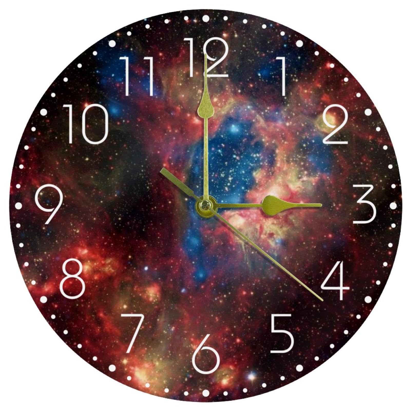 Horloge murale silencieuse sans tic-tac 25,4 cm pour chambre et salon design ciel