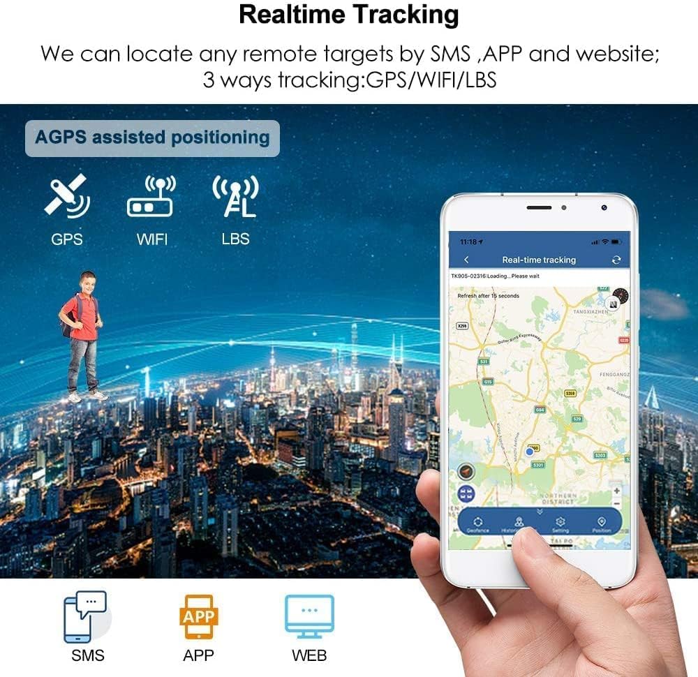 Micro GPS Tracker, Mini GPS magnético, Seguimiento antirobo en Tiempo Real, trazador GPS para Bolso de Mano, Bolsa de Equipaje de Gran sensibilidad, Finder posicionamiento multimodo