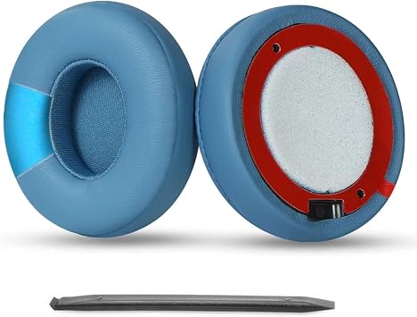 Solo 4 Earpads Covers Compatible with Beats Solo 4 Headphones Protein Leather Ear Cushions Earmuffs Blue